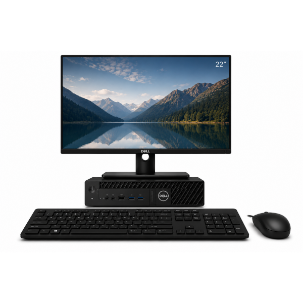 Combo Deal Dell 5050 Tiny+ HP 22'' Refurbished Grade A ( Windows 11 Pro x64,Intel Core i5-7400,8 GB,240 GB SSD
